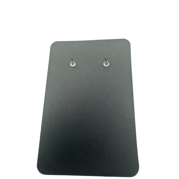 Silver Heart Shaped Rhinestone Encrusted Post Earrings - Picture 3 of 3